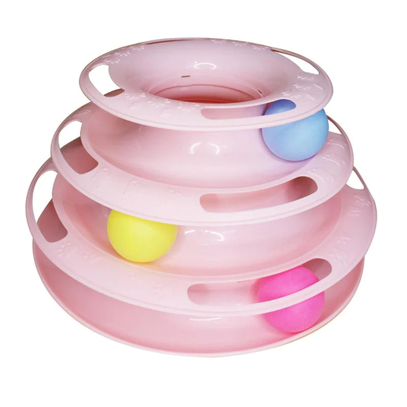 3/4 Levels Cats Toy Tower Tracks Cat Toys Interactive Cat Intelligence Training Amusement Plate Tower Pet Products Cat Tunnel