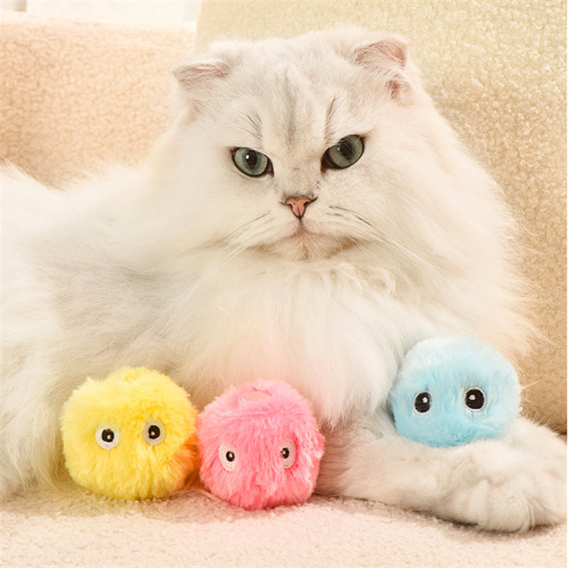 Kitty Calling Ball Toy Light-Emitting Cat Teasing Ball Catnip Sound Molar Long Lasting Self-Hi Relieving Stuffy Dog Toy Pet Products