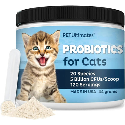 Cat Probiotics Powder with Digestive Enzymes for Cats Digestive Health Supplement 44 Grams - 2 Pack