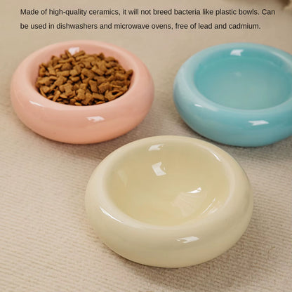 Ceramic Cat Bowl anti Tipping Water Bowl Snack Pet Bowl Cat Bowl Donut Food Dispenser Home Fun and Cute Cat Food Bowl