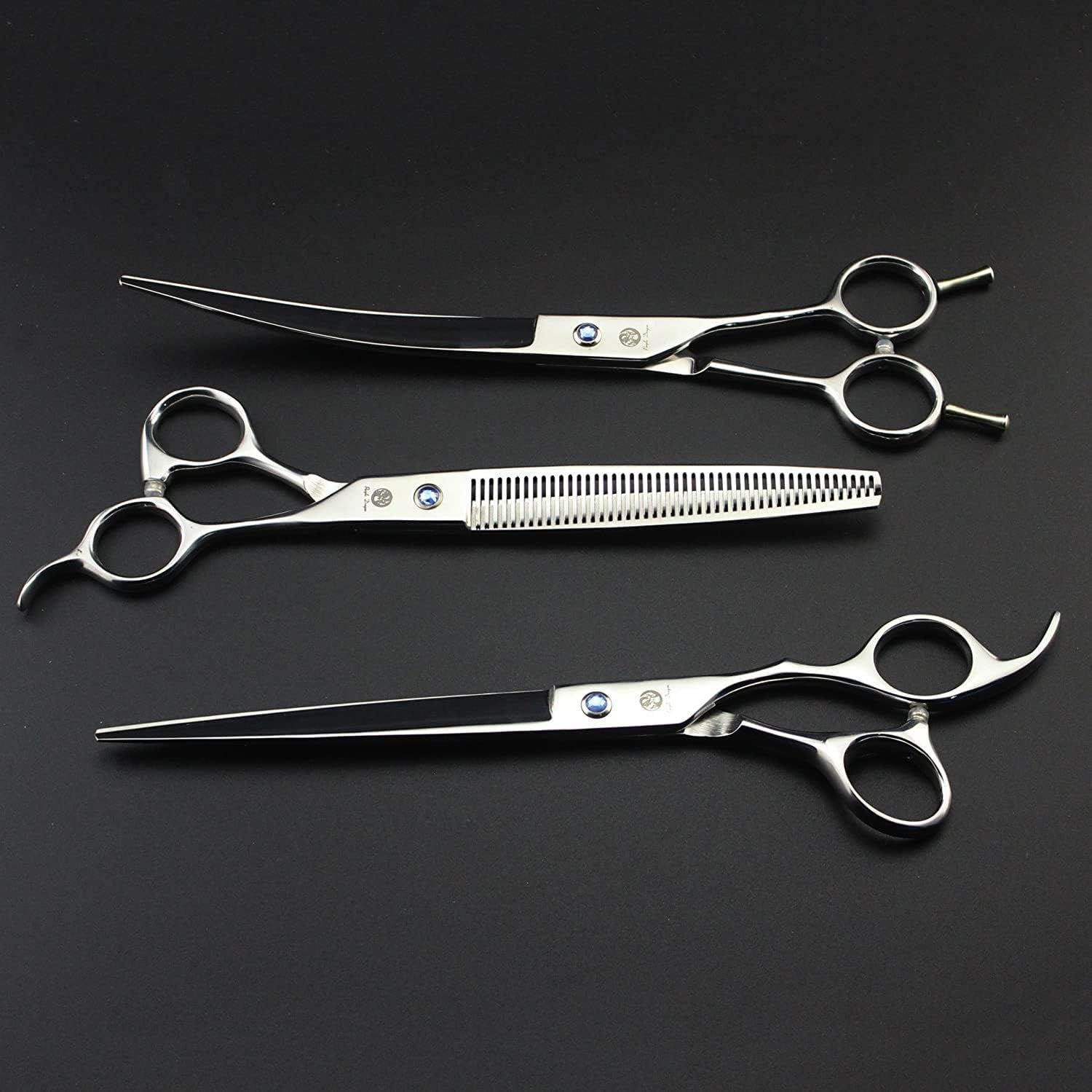 8.0 Inch Dog Hair Cutting, Curved and Thinning Scissor Shears Pet Grooming Tool Kit