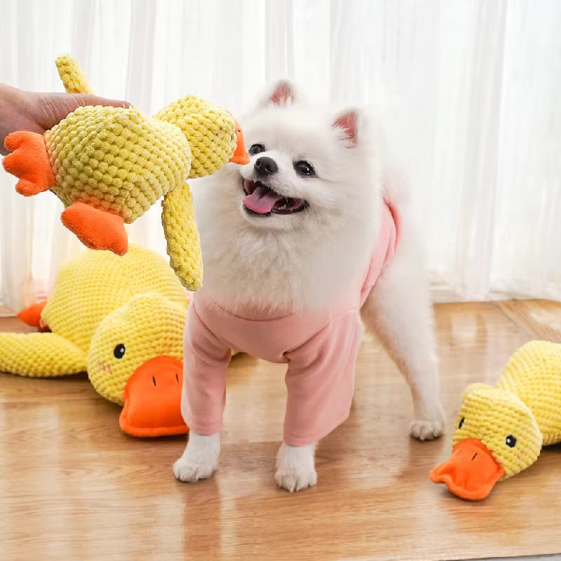 Pet Plush Toys Yellow Rush Duck Dog Toys Plush Bite Resistant Tooth Grinding Sounding Interactive Corgi Pet Products