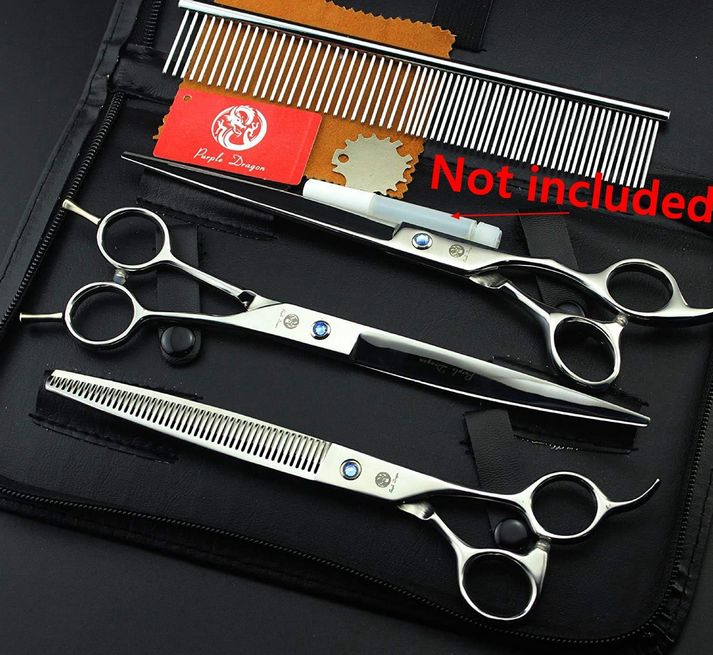 8.0 Inch Dog Hair Cutting, Curved and Thinning Scissor Shears Pet Grooming Tool Kit