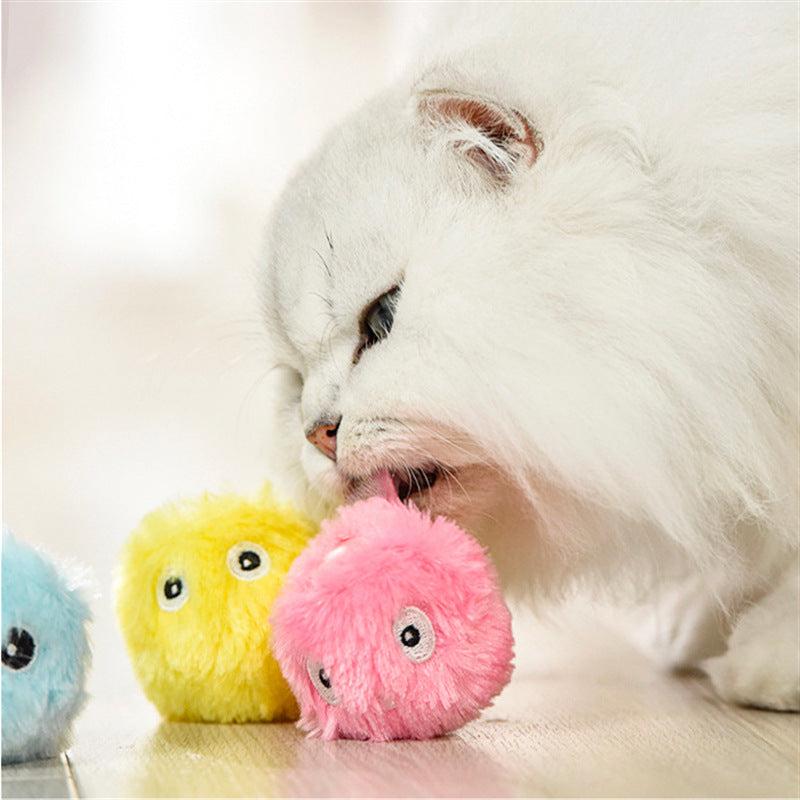 Kitty Calling Ball Toy Light-Emitting Cat Teasing Ball Catnip Sound Molar Long Lasting Self-Hi Relieving Stuffy Dog Toy Pet Products