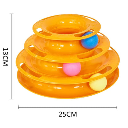 3/4 Levels Cats Toy Tower Tracks Cat Toys Interactive Cat Intelligence Training Amusement Plate Tower Pet Products Cat Tunnel