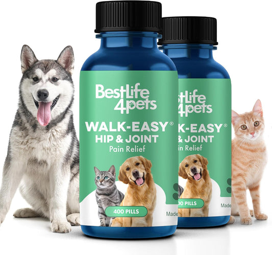 Walk-Easy Dog Hip & Joint Supplement, Effective Dog Pain Relief and Anti-Inflammatory Supplement for Mobility, Canine Joint Pain Relief, ACL Tears, Limping, Knee and Back Aches, Easy to Give 2 Pack